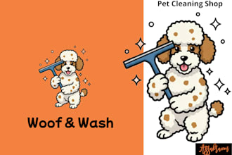 creat a cute doodle logo for pet grooming or business