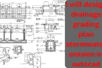 design drainage grading plan stormwater erosion in autocad with stamp