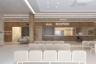 do 3d cgi unreal engine for hospital,clinics,pharmacy and lab space design