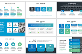 design business presentation, sales pitch deck and  startup company profile