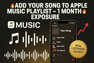 add your songs to an apple music playlist for 1 month