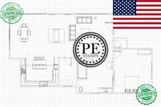 draw review and stamp engineering plan for missouri, georgia, new york pe mep