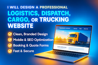 design a professional logistics, dispatch, cargo, or trucking website