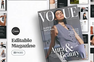 design modern canva magazine or ebook layout with brand style canva editable