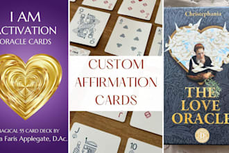 design custom flash, affirmation tarot and oracle cards