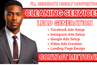 cleaning leads,cleaning facebook ads, cleaning google ads,cleaning video ads
