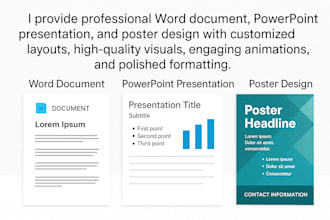 create some word documents powerpoint presentations and posters