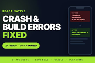 fix react native crashes, expo build errors and app store rejections