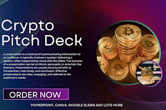 design a crypto pitch deck for investors, ico, defi, or blockchain projects