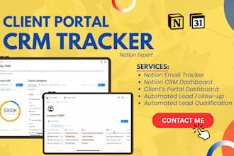 do notion CRM template client portal for notion business as notion expert in CRM