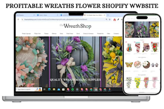 design profit door wreaths shopify store flower store christmas wreaths website