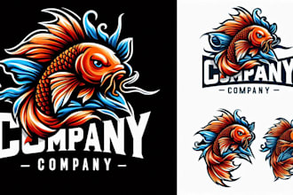 design a meaningful koiy fish mascot  logo with new concepts