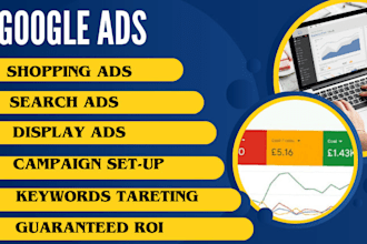 create, setup and manage google ads adwords ppc campaigns shopping ads