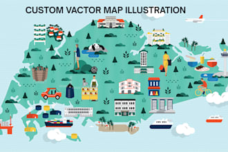 create a custom vector map, site plan and map illustration for any location