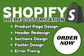 fix shopify header footer product page sections design theme customization