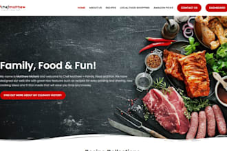 build recipe website food recipe website food blog chef website catering website