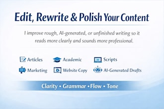edit, rewrite, and polish your blog, article, or script