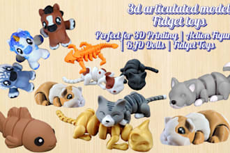 sculpt 3d flexi toys, articulated model, fidget toys, 3d bjd doll, 3d printing