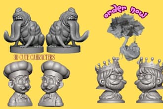 sculpt custom 3d cute characters or busts for 3d printing