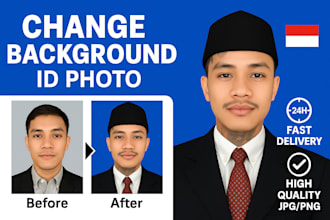 professionally change the background of your passport or id photo
