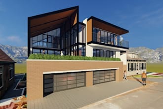 renovate family home exterior,airbnb,facade,landscape,villa exterior,facade,cgi