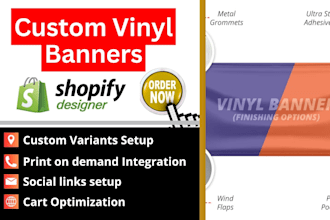 design shopify store for custom vinyl banners posters car magnets stickers