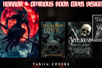 design an ominous, mystery or horror book cover, haunted and thriller book cover