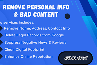 remove personal information, negative content and enhance online reputation