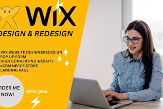 design redesign wix landing ecommerce or business website