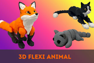 do 3d articulated animal model stl for 3d printing without support