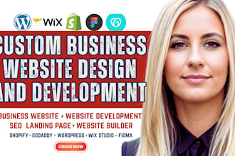 design and develop custom business wix website elementor website godaddy website