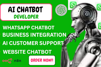 build whatsapp chatbots, automate whatsapp business API, fix n8n workflows