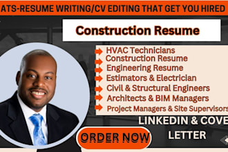 do job winning resume for hvac tech, electrician, estimator, and site supervisor