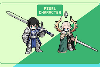 create 2d pixel art character design pixel sprite sheet 2d animation gothic rpg