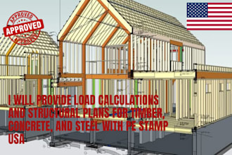 do load calculations structural plan for timber concrete steel structures in usa