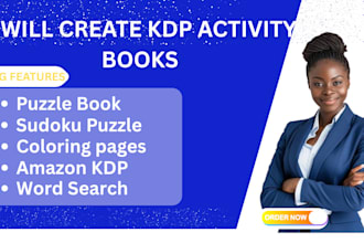 create KDP activity book puzzles coloring pages covers for all ages