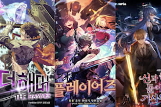 draw webtoon webcomic cover anime manga light novel cover comic cover art