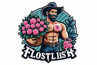 design outstanding floral florist mascot logo with express delivery