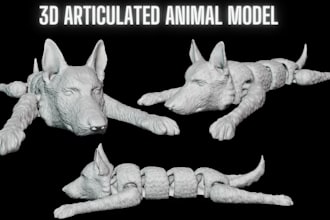 sculpt 3d articulated animal model 3d fidget toy for 3d printing without support