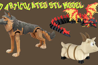do printable 3d articulated animal stl flexi toy design
