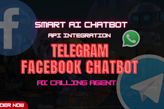 develop smart ai chatbots for facebook, telegram, social media platforms