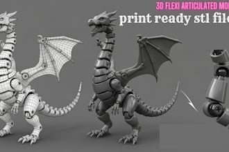 do 3d articulated animal stl for 3d printing without support