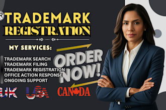 do trademark registration USA, UK, canada and search and licensed attorney uspto