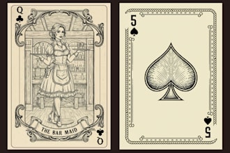 do custom poker playing card game design card game illustration, character cards