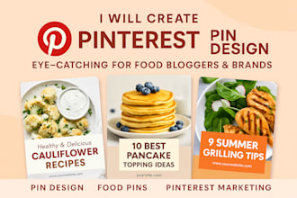 create pinterest pin design, eye catching, design for food bloggers and brands