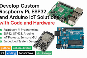 develop custom raspberry pi, esp32, and arduino iot solutions with code hardware