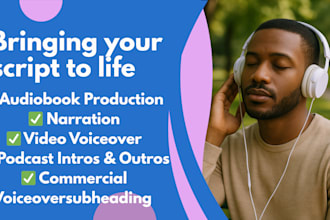 record a professional voiceover for tiktok, youtube, a podcast, or an audiobook