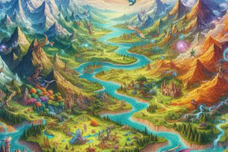 do a fantasy map illustration for dnd, novels