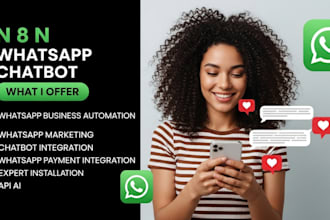 create n8n automation, whatsapp chatbot, n8n workflow, and n8n ai agent