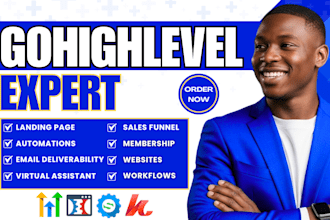 gohighlevel landing page, sales funnel automation, go high level workflow expert